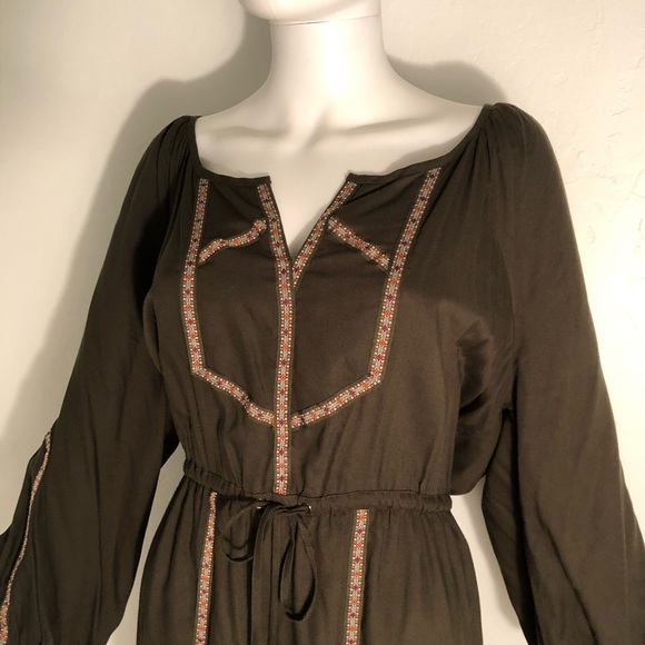 Anthropologie Dresses & Skirts - Edme & Esylite | Green Boho shirt dress festival